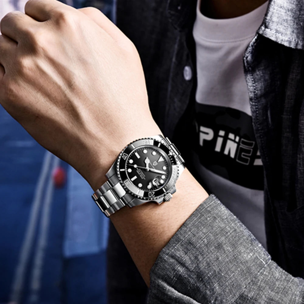 PAGANI DESIGN Men Automatic Mechanical Watch PD1661 8215 Dive Stainless Steel Waterproof Clock Sapphire Reloj Hombre