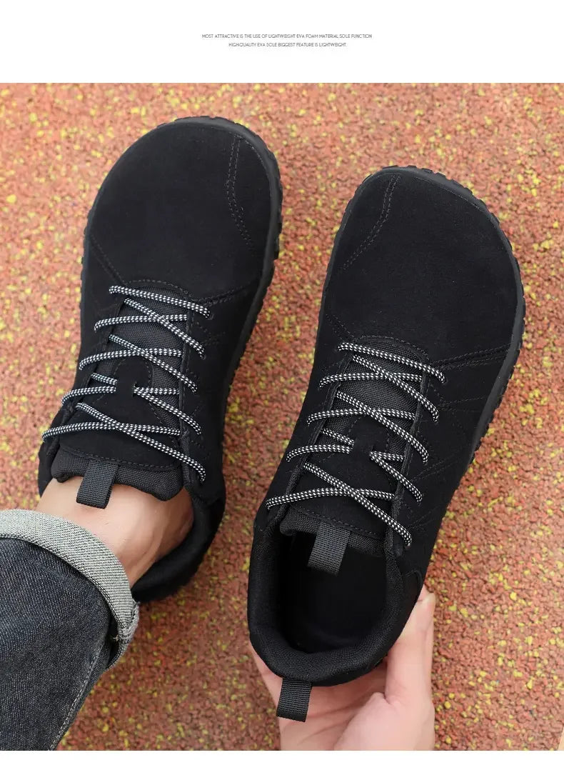 Suede Leather Shoes PU Fabric Wide Toe Shoe Anti-slip Hiking Shoe Workwear Men's Sports Shoes Women's Outdoor Walking Shoes