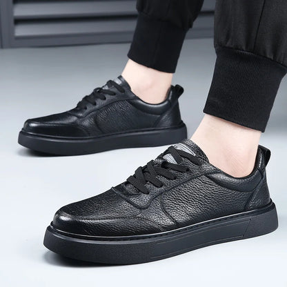 DIMANYU Men's Sneakers Genuine Leather 2026 New Summer Casual Shoes Men Platform Lace-Up Simple Fashion Breathable Shoes Men