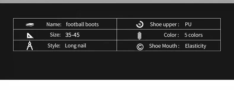 New Men Football Boots Cleats Training Shoes Soccer Shoes Non-Slip Match Ultralight Soccer FG Long Spikes Outdoor Drop Shipping