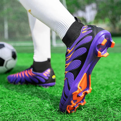 Men Soccer Shoes Sport FG/TF Outdoor Football Boots Training Boys Match Non Slip Long Spikes Cleats Indoor Futsal Comfortable