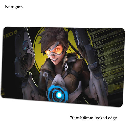 Tappetino mouse Overwatch 700x400x3mm, tappetino gaming anime con personalità per ufficio e notebook, tappetino da scrivania, regalo per ragazzo, pad mouse per giochi PC gamer