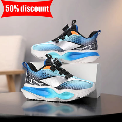 Children's Sneakers Fashion Thick Soft Sole Cushioning Elastic Casual Comfortable Tennis Shoes New Lightweight Mesh Jogging Shoes
