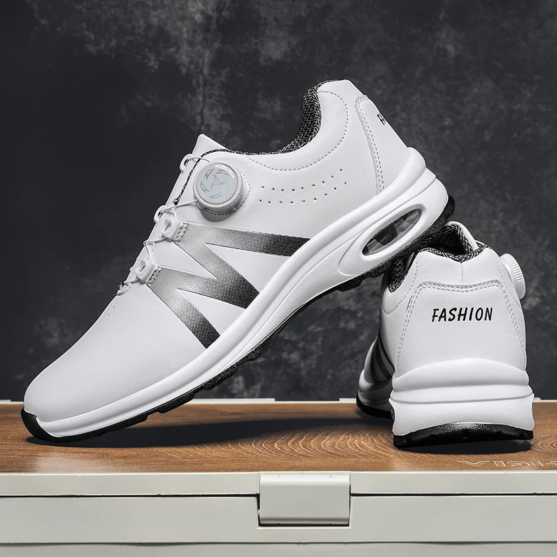 Zapatillas de golf para hombre con cámara de aire, deportivas para correr y conducir, transpirables, ligeras, cómodas, atléticas, antideslizantes y giratorias