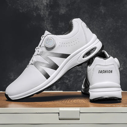 Zapatillas de golf para hombre con cámara de aire, deportivas para correr y conducir, transpirables, ligeras, cómodas, atléticas, antideslizantes y giratorias