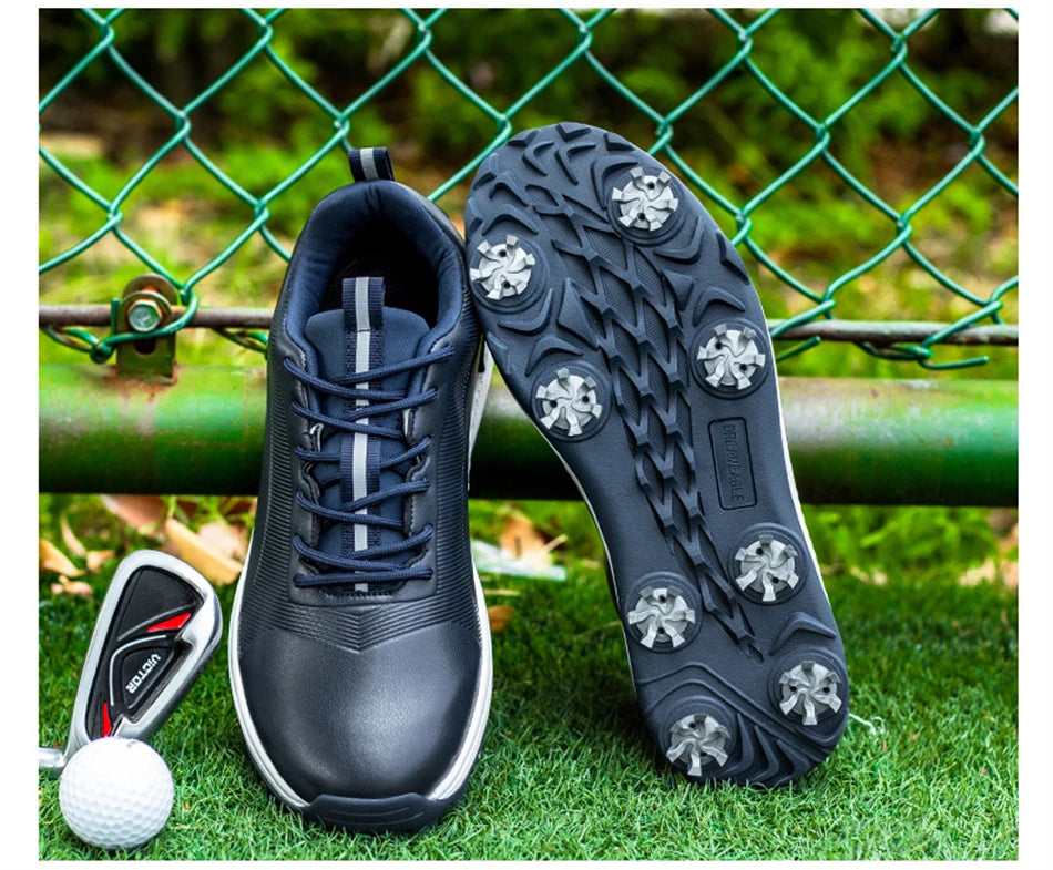 Hot Sale Leisure Golf Shoes Men's Waterproof Golf Spikes Sneakers Professional Non-Slip Golf Trainers Luxury Sports Shoes