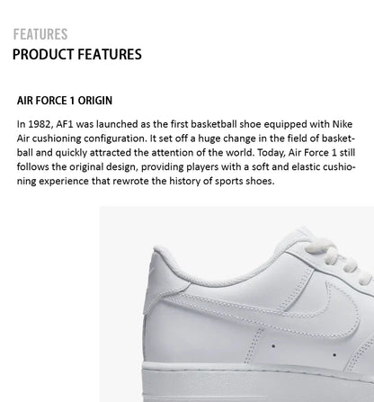 Nike original man and women's shoes new AIR FORCE 1 board shoes classic fashion AF1 casual shoes DD8959-100