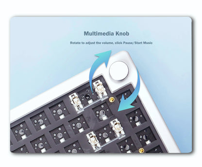 KIT de teclado mecânico GMK67 Bluetooth 5.0/2.4G sem fios/com fios com montagem gasket para gaming — KIT de teclado personalizável