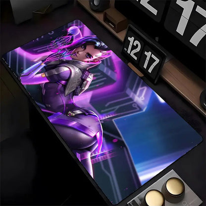 Overwatch Genji Mauspad mit HD-Druck für Computer-Gamer, vernähter Kante und rutschfester Unterseite, XXL90x40cm Tastatur- und PC-Schreibtischpad