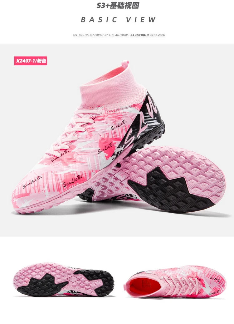 Size 34-46 Men's FG/TF Football Boots Futsal Professional Unisex Kids Soccer Training Outdoor Boys Football Sneakers