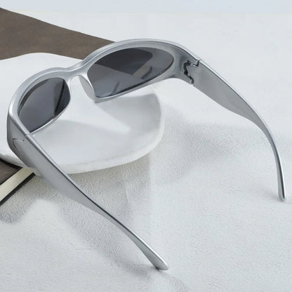 1pcs Y2K Style Irregular Frame Border Silver Glasses Men's Sunglasses Are Perfect for Concerts