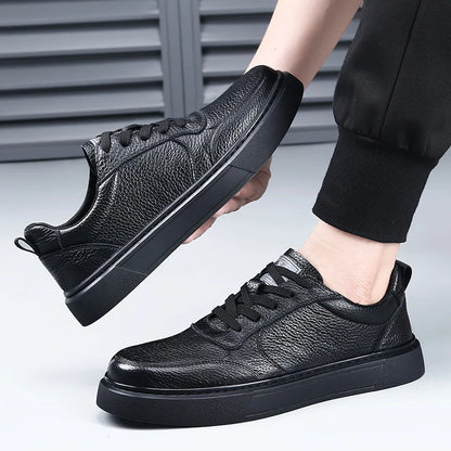 DIMANYU Men's Sneakers Genuine Leather 2026 New Summer Casual Shoes Men Platform Lace-Up Simple Fashion Breathable Shoes Men