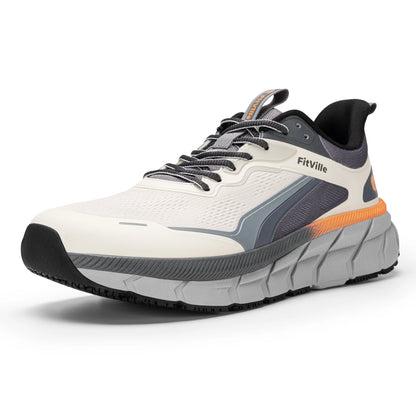 FitVille Men's Wide Toe Box Shoes, Cushioned Sneakers, Non-Slip, Lightweight, Breathable Running Shoes for Swollen Feet