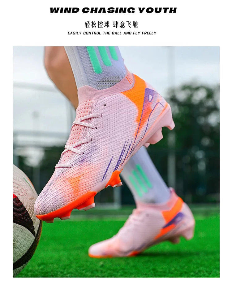Professional Men's Outdoor FG Football Shoes, Durable Comfortable Training Shoes for Adults and Teenagers, Non-slip Soccer Shoes