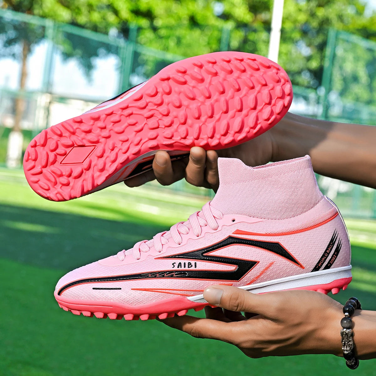 Outdoor TF Turf Soccer Boots Comfort PU Fabric Upper Rubber High Grip Sole Reliable Quality Kids Teenager Sports Shoes