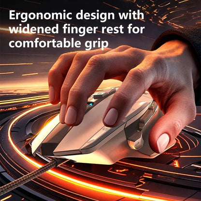 Langaton ergonominen pelihiiri, USB-ladattava Bluetooth-hiiri, optinen sensori, ohjelmoitava pelihiiri langallisella yhteydellä Windowsille