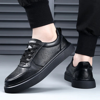 DIMANYU Men's Sneakers Genuine Leather 2026 New Summer Casual Shoes Men Platform Lace-Up Simple Fashion Breathable Shoes Men