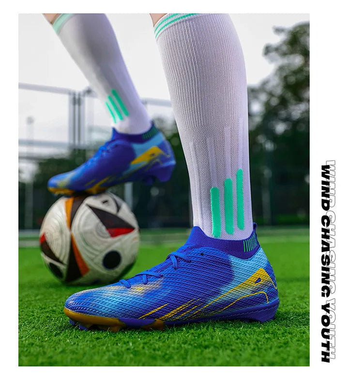 Professional Men's Outdoor FG Football Shoes, Durable Comfortable Training Shoes for Adults and Teenagers, Non-slip Soccer Shoes