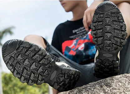 Summer Men's Mesh Sports Shoes, Fashion Mountaineering Breathable Lightweight Anti-Slip Shoes, Outdoor Travel Running Casual Shoes