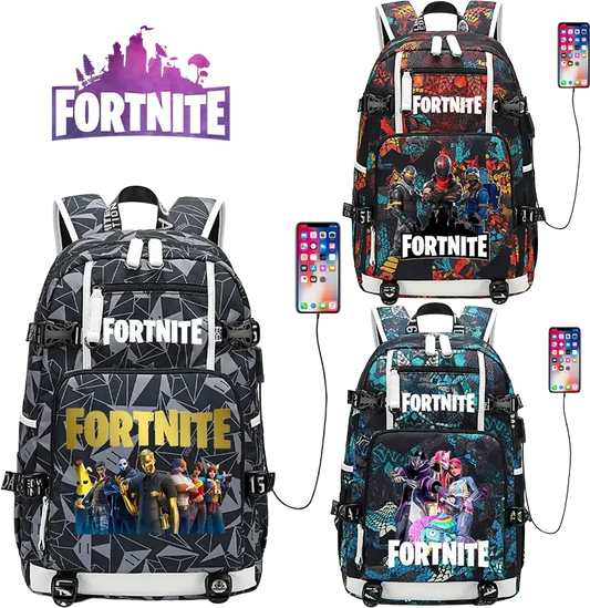 Fortnite-Print-Schülerrucksack für Jungen und Mädchen, Schulrucksack mit großem Fassungsvermögen, wasserdicht, leicht und strapazierfähig, Geburtstagsgeschenk