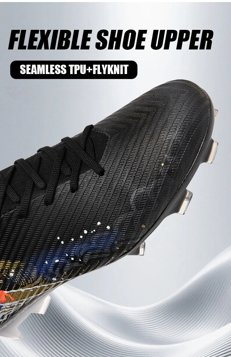 New Men Football Boots Cleats Training Shoes Soccer Shoes Non-Slip Match Ultralight Soccer FG Long Spikes Outdoor Drop Shipping