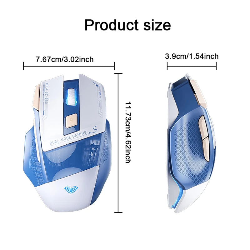 AULA SC550 Gaming-Maus 2.4G kabellose Makro-Maus RGB-Hintergrundbeleuchtung ergonomisches Design E-Sports-Maus PC-Zubehör