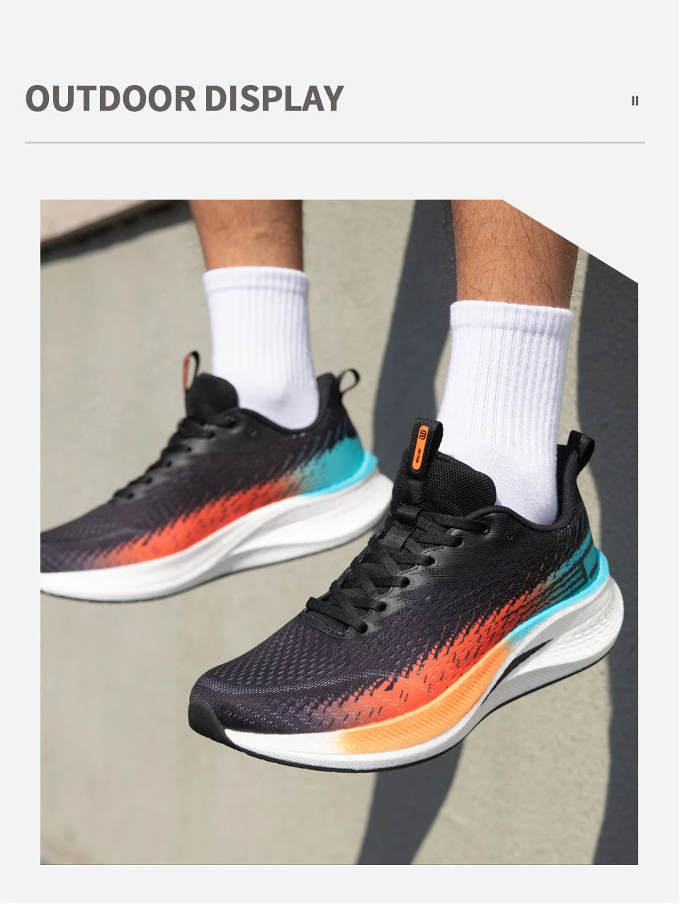 Baasploa Men Jogging Sports Shoes Carbon Plate Professional Cushioning Sneakers Male Outdoor Breathable Non-Slip Running Shoes