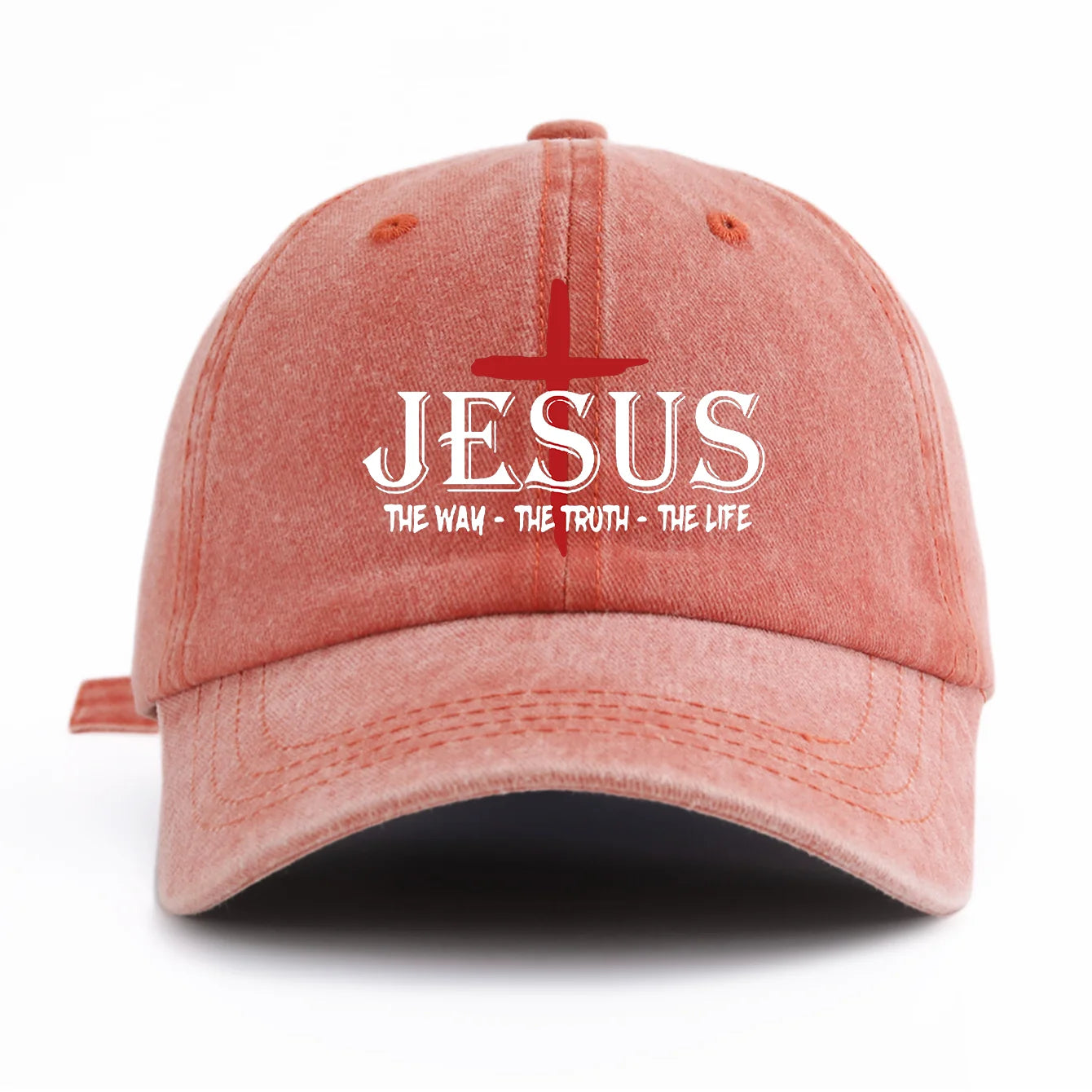 1 Pc JESUS CROSS Print Washed Baseball Cap, Classic Casual Stylish, Perfect Gift For Families And Friends