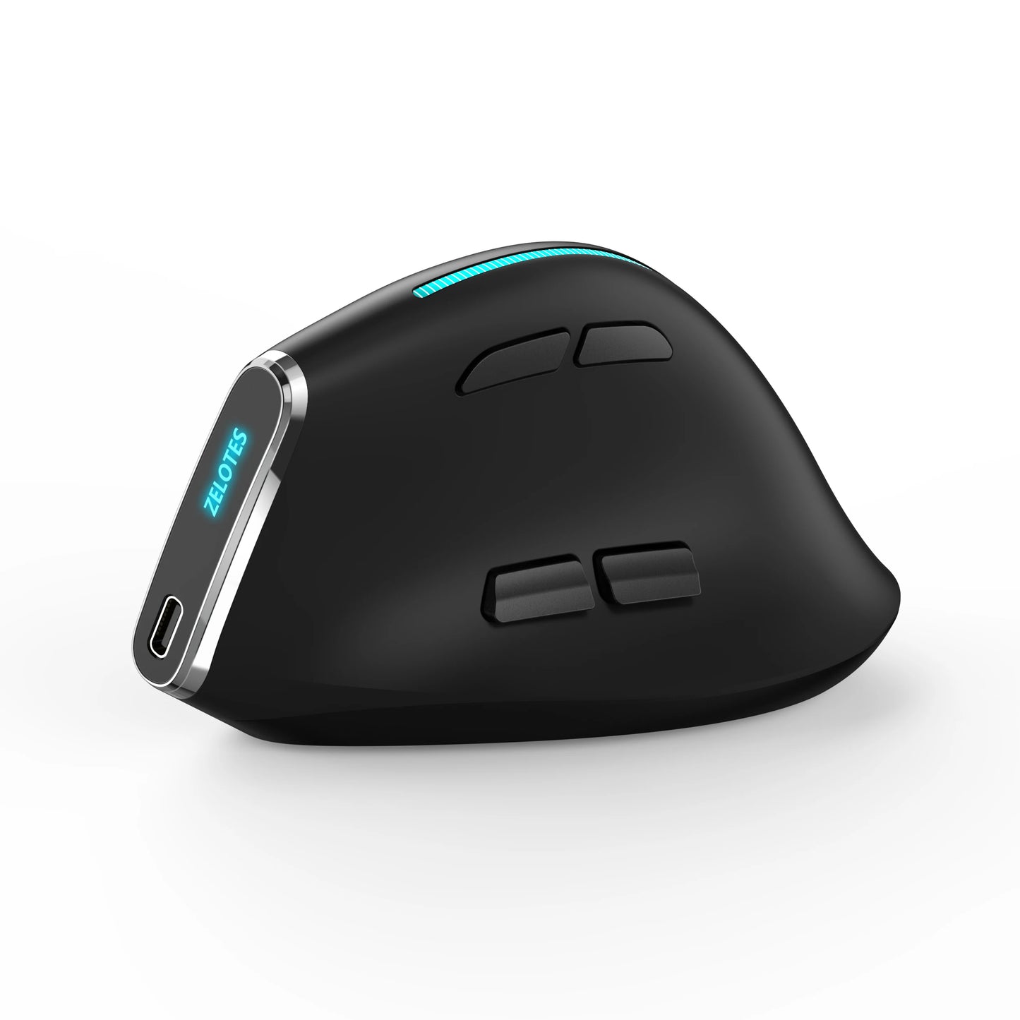 ZELOTES F36 Vertical Wireless Mouse Bluetooth Ergonomic Mice Rechargeable Programmable Gaming Mouse 2.4G 2400DPI for Laptop PC