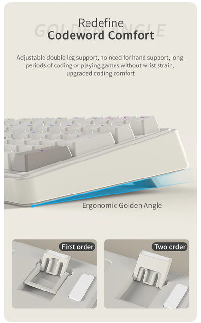 AJAZZ AK980 Wired Mechanical Keyboard Hot Swap Gasket RGB Low Noise Ergonomics Office Gaming Keyboard Customized PC Accessories