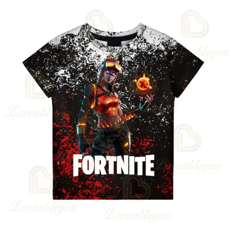 Battle-Royale-T-Shirt Fortnite Victory, T-Shirt für Kinder, Oberteile für Mädchen und Jungen, Harajuku-Shirts, Kinderkleidung 3D, 2025 NEUES DESIGN