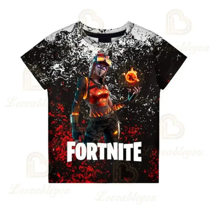 Battle-Royale-T-Shirt Fortnite Victory, T-Shirt für Kinder, Oberteile für Mädchen und Jungen, Harajuku-Shirts, Kinderkleidung 3D, 2025 NEUES DESIGN