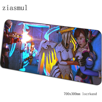 Overwatch gamer-musemåtte, flot 70x30cm gaming-musemåtte til pc og notebook, skrivebordsmåtte til spil, æstetisk gamer-måtte og gamepad