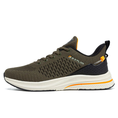 Baasploa Men's Running Shoes Brand, Male Designer Mesh Casual Sneakers, Lightweight Lace-Up New Male Outdoor Sports Tennis Shoes
