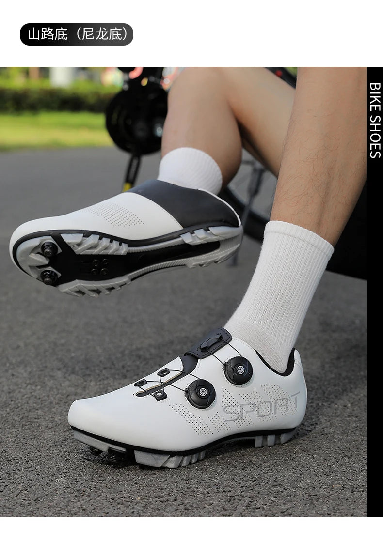 Ultra-Light Cycling Shoes, Breathable and Lightweight, SPD-Compatible Hard Soles for Road Mountain Bike Competition Training