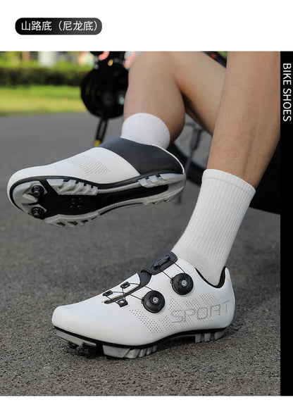 Ultra-Light Cycling Shoes, Breathable and Lightweight, SPD-Compatible Hard Soles for Road Mountain Bike Competition Training