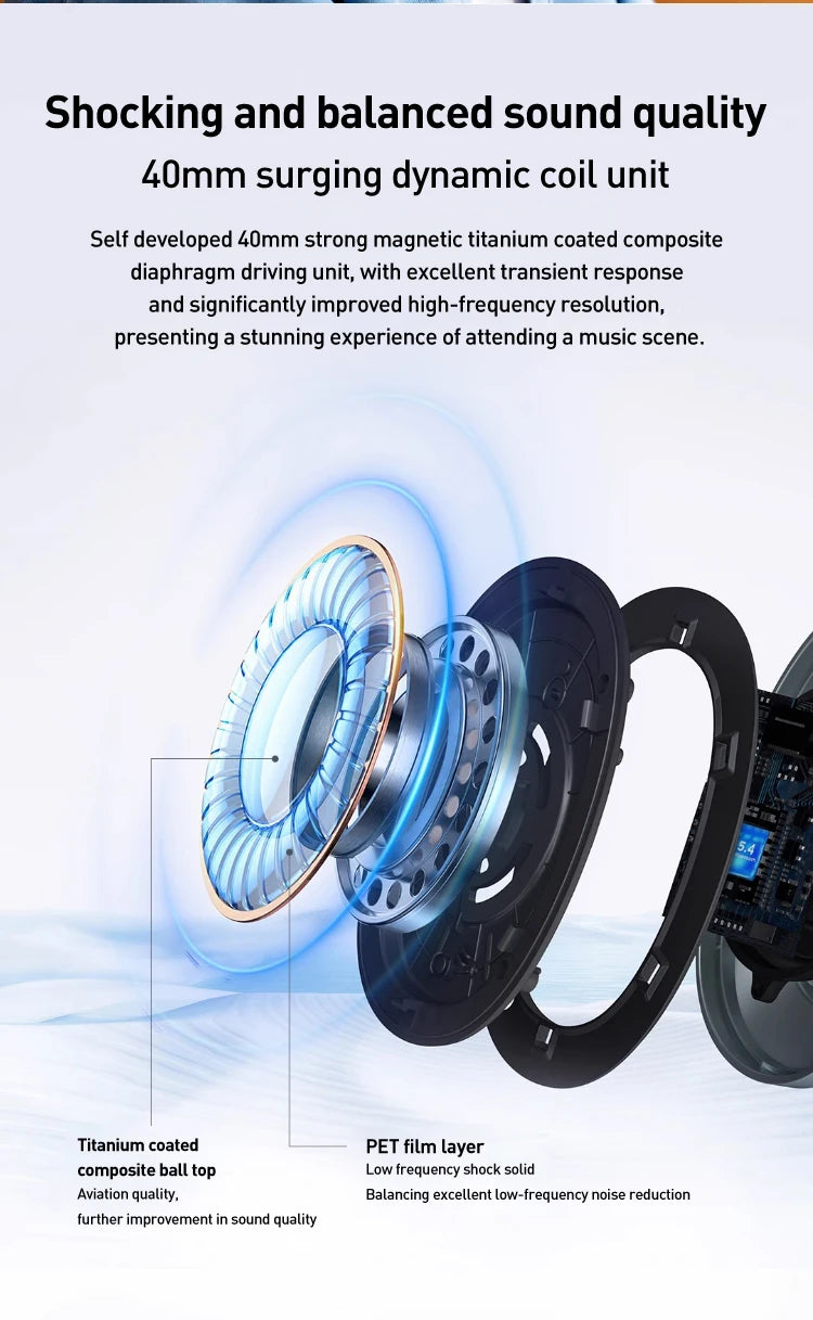 1MORE SonoFlow S Wireless Bluetooth Noise Cancelling Headphones 42dB ANC Hi-Res Audio 90H Battery Life Over-Ear Headset