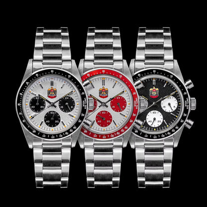 Thorn T010 37mm Quartz Watch VK63 Movement Men's Chronograph Watch Sapphire K9 Glass Luminous Waterproof Fashionable Retro Watch
