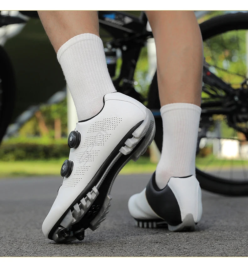 Ultra-Light Cycling Shoes, Breathable and Lightweight, SPD-Compatible Hard Soles for Road Mountain Bike Competition Training