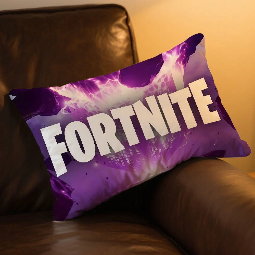 F-FORTNITE Game Logo Cushion Cover Rectangle Pillow Case Printing Bedside Sofa Room Home Decoration Pillowcase