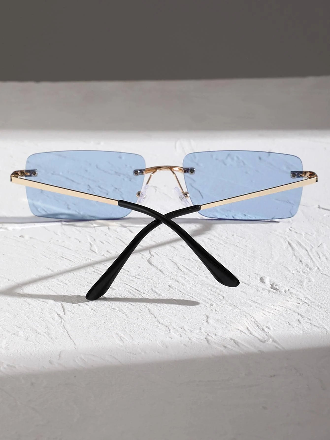 1/2PCS Unisex Metal Square Frame Fashio Rimless Sunglasses For Outdoor Beach Party