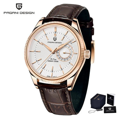 PAGANI Design PD1689 Men's Quartz Watch Japan VH65 Movement Sapphire Glass Leather Strap 20Bar Waterproof Men's Wristwatch