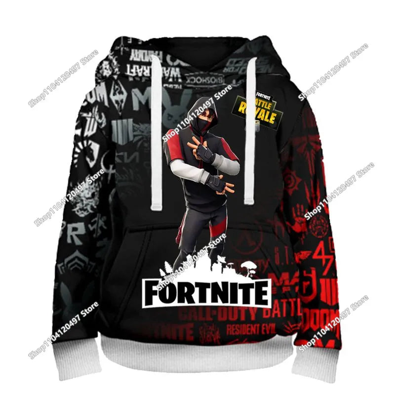 Kinderkleidung Geburtstag Süße Geschenke Fortnite Kinder-Hoodies Battle Royale Jungen Mädchen Anime-Sweatshirt Winter-Pullover-Oberteile für Kinder