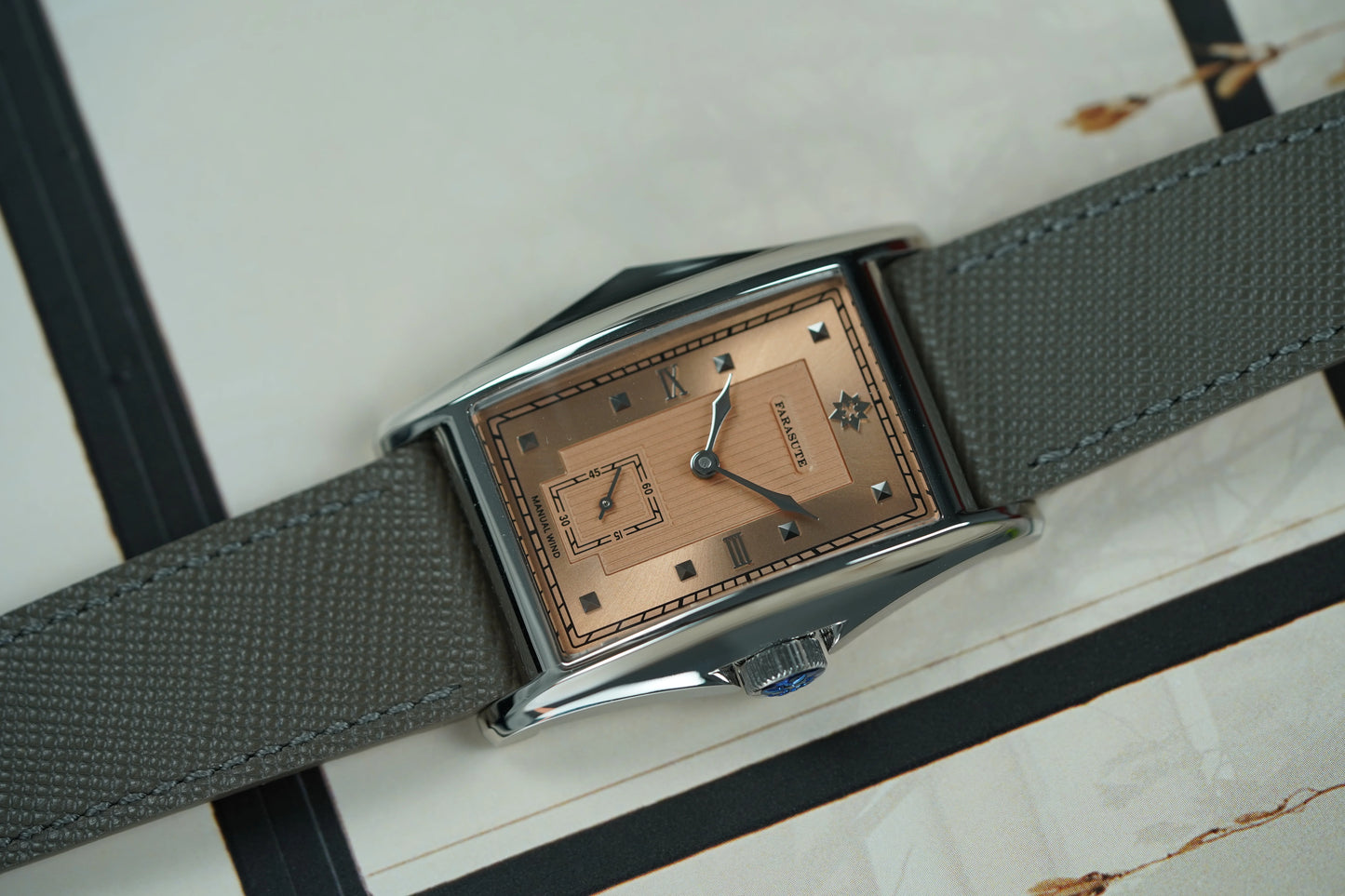 FARASUTE Creative Manual Square Customized Mechanical Movement Watch Men Luxury Sapphire Glass Small Second Wristwatches reloj