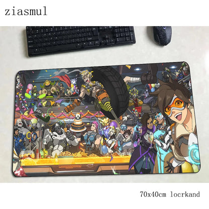Геймърски пад за мишка Overwatch 700x400x3mm, цветна подложка за бюро за лаптоп, гейминг mousepad, коледен подарък, padmouse за PC геймъри, gamepad мат