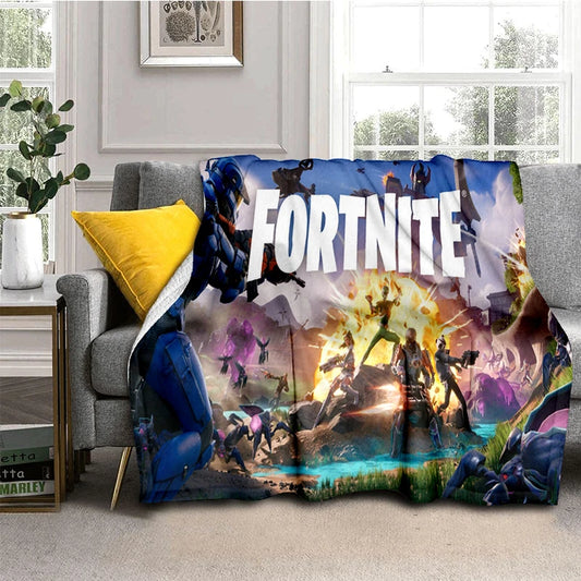 Fortnite-Spiel-Flanelldecke Unisex – weiche, warme Kuscheldecke für Schlafzimmer, Wohnzimmer, Bett, Reisen, Camping, Sofa-Dekoration und Zubehör