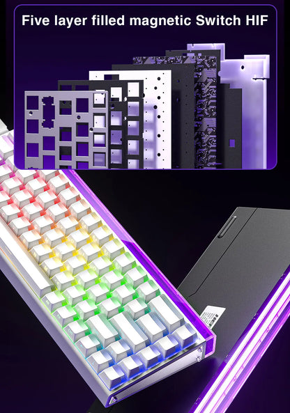 AULA HERO68 HE Tastatur mit Magnetschaltern, Rapid Trigger, 8K Polling Rate, Esports-Gaming-Tastatur, RGB, kabelgebundene mechanische Tastatur