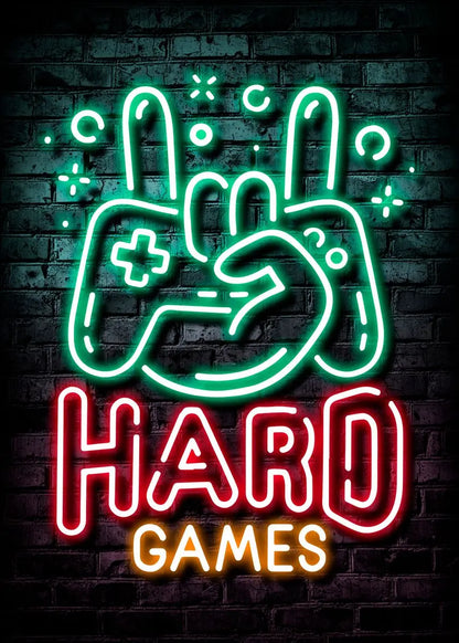 Nordic Cat and Gaming Controller Quotes Poster Modern Canvas Painting for Wall Art Mural Gamer Boys Girls Room Decor (not Neon)