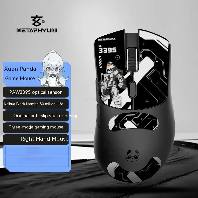 Metaphyuni Metapanda P1 kabellose Maus P1 Pro Max PAW3395, geringe Latenz, leichte E-Sports-Gaming-Maus, ergonomisch, Geschenk für PC-Gamer