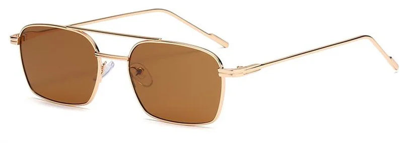 NEW Sun Glasses Unisex Double Beam Anti-UV Spectacles Personality Eyeglasses Simplity Ornamental Alloy Frame Sunglasses